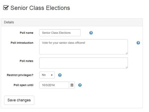 Creating a Poll