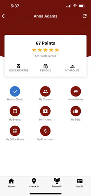 student app profile view